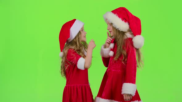 Santa Helper Say Quietly To Their Elves, Green Screen