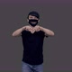 Gay Man in Anti Covid Lgbt Mask Walking and Making Heart by Hands, Alpha in - VideoHive Item for Sale