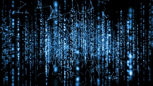 Matrix loop with polygonal connecting dots and lines 