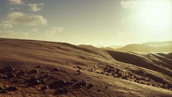 Beautiful Sand Dunes in the Sahara Desert at Sunset