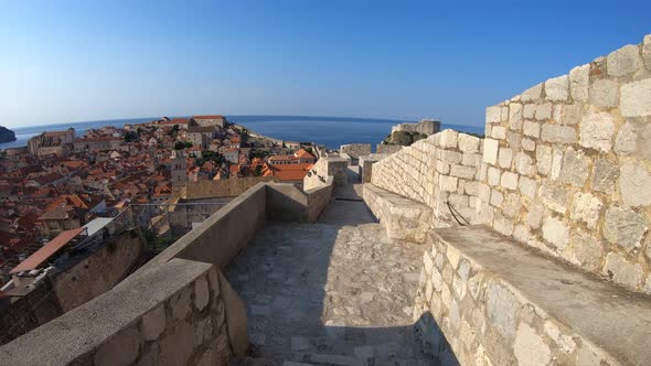 Walking on Dubrovnik City Walls, Croatia