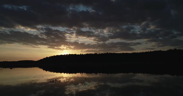 Beautiful Sunset On The Lake In Ukraine Move To The Left alt