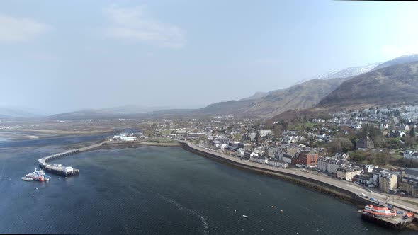 Fort William City in Scotland Seen from the Air