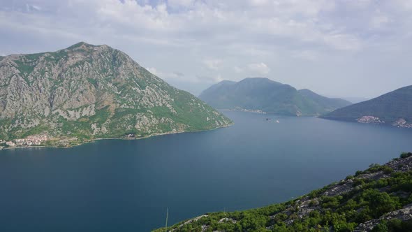 Kotor Bay and Mountains in Montenegro, Timelapse