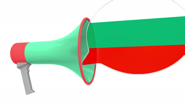Megaphone and Flag of Bulgaria on the Bubble