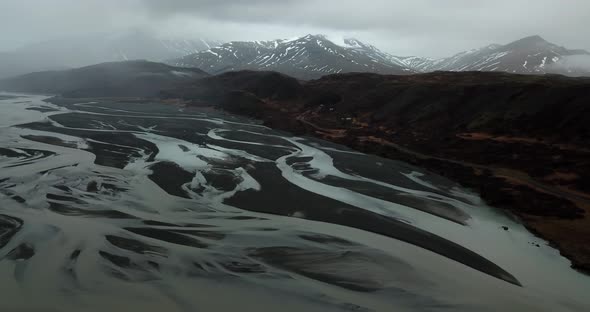 Aerial shot of Hvalnes Nature Reserve in Iceland