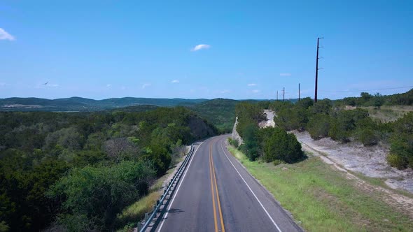 Drone footage near Medina Lake in the beautiful Texas Hill Country northwest of San Antonio. A highw