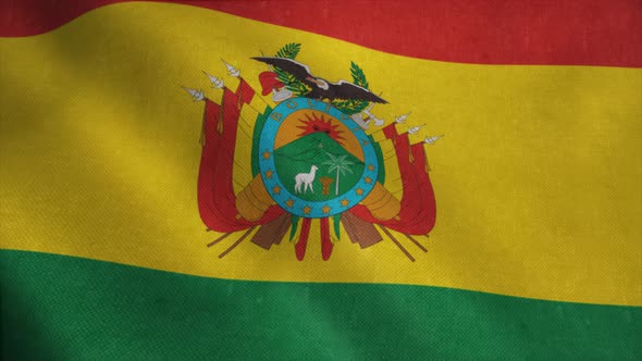 Flag of Bolivia Waving in the Wind