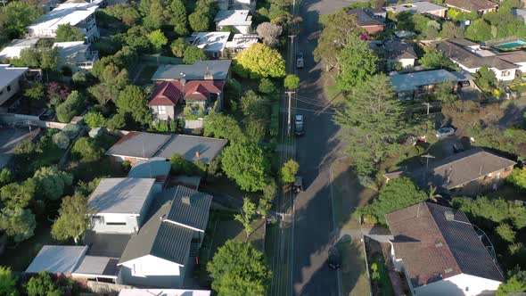 Houses in Suburban Australia Aerial View of Typical Streets and Housing