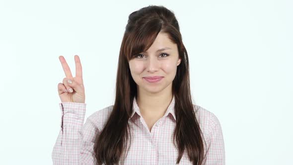 Victory Sign by Young Girl