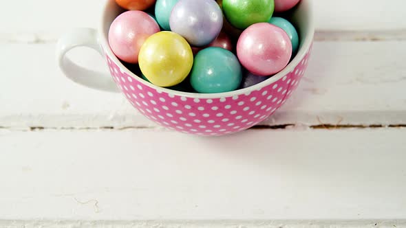 Painted Easter eggs in bowl