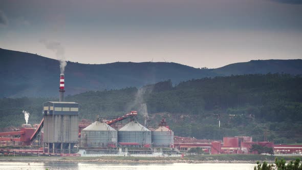 Factory on Sea Coast, Galicia Spain.