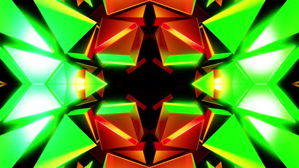 Toxic Green And Yellow Kaleidoscopic Vj Loop Background 4K