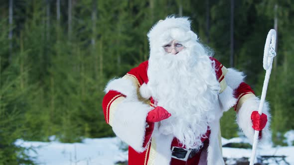 Santa Claus spreading star dust