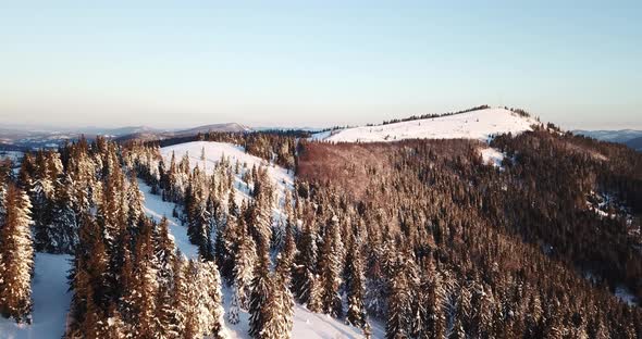 From Great Heigh Fairytale Mountain Landscape Snow Covered Alpine Sharp Peaks