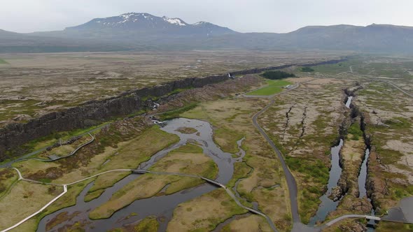 Thingvellir in Iceland - Eurasian and North American tectonic plates meet here