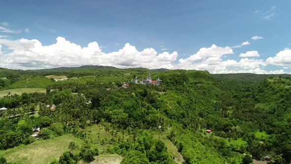 Aerial view of Monastery of the Holy Eucharist, Sibonga, Philippines.