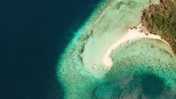 Tropical Island with Sandy Beach Philippines Palawan