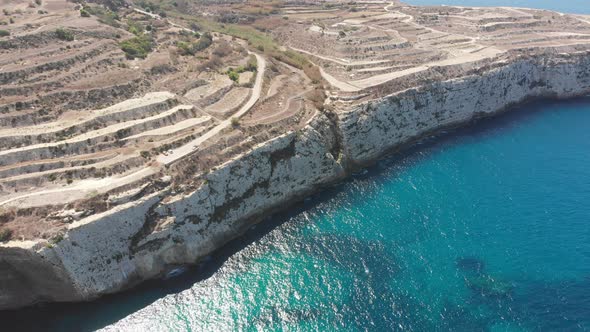 Aerial drone video from western Malta, Mgarr area, Fomm ir-Rih bay.