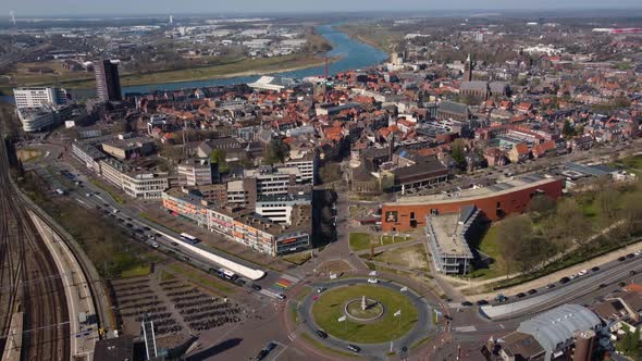 Nice scene and scenery of the city of Venlo, with river at the background
