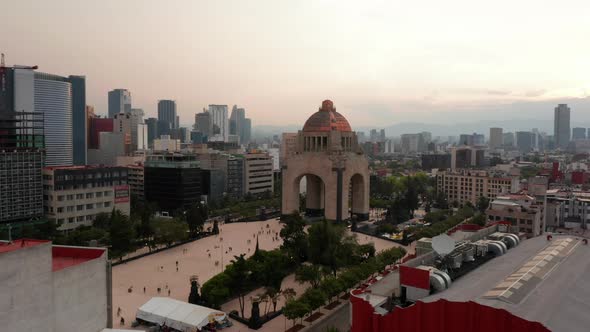 Aerial View of Famous Monument to Revolution on Plaza De La Republica