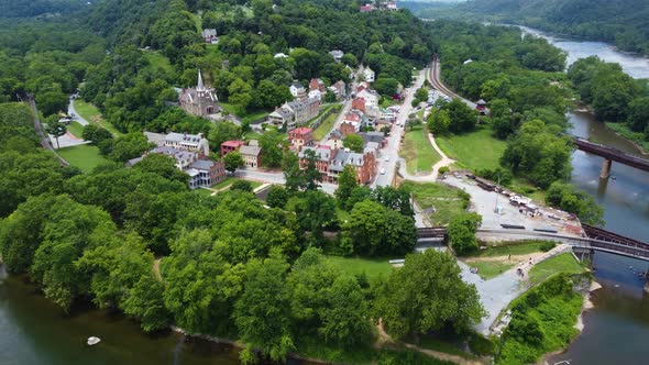 Harper's Ferry, West Virginia, site of John Brown's raid to fight slavery. Surrounded by the Shenand