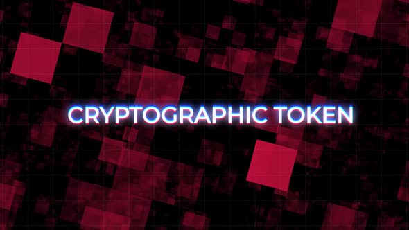 Cryptographic Token Digital Glitch Text Background