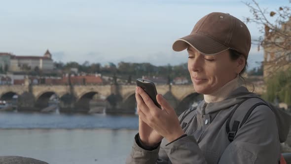 Tourist with Smartphone City in Europe