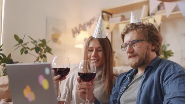 Online Birthday Party With Red Wine