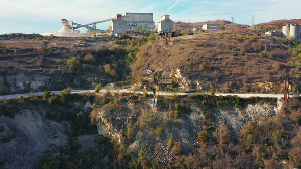 Aerial View Of Ore Delivery In Trolley