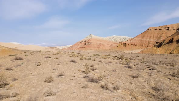 Drone Shot of Desert Mountains Aktau in Kazakhstan