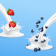 Strawberry and Blueberry Splashing in Milk - GraphicRiver Item for Sale