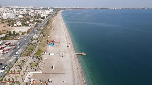 Aerial View Antalya Turkey  Resort Town Seashore