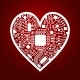 Valentines Day Red Background with Cyber Heart - GraphicRiver Item for Sale