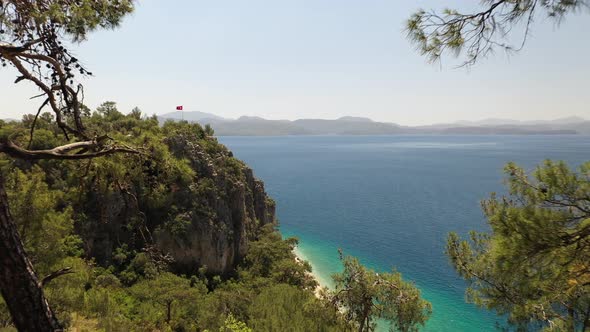Mediterranean coastline in Turkey.