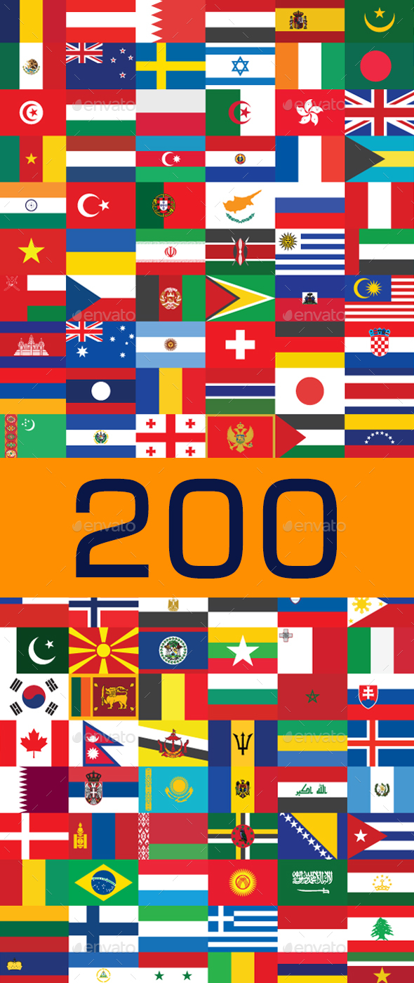 200 Country Flag Vectors