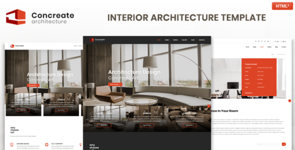 Concreate Interior Architecture Interactive Template