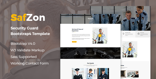 SafZon - Security Guard HTML Template