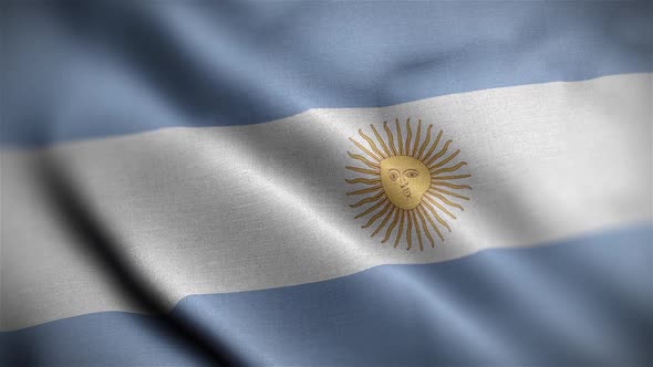 Argentina Flag Textured Waving Close Up Background HD