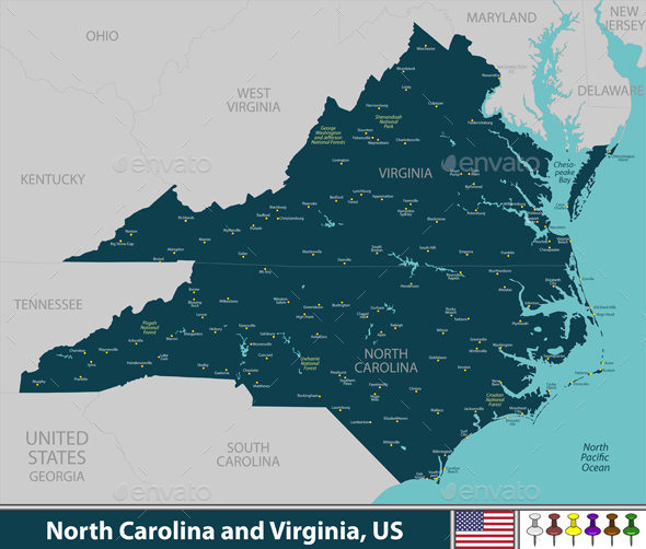 North Carolina and Virginia United States