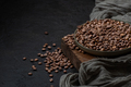 Roasted coffee beans on a dark background. Photo with negative s - PhotoDune Item for Sale