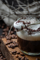 Milk foam with chocolate chips on a cup of cappuccino. - PhotoDune Item for Sale