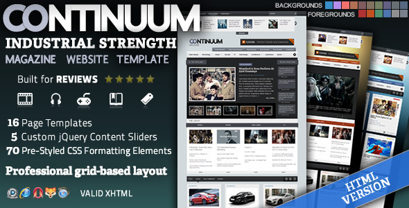 Continuum - motyw HTML magazynu