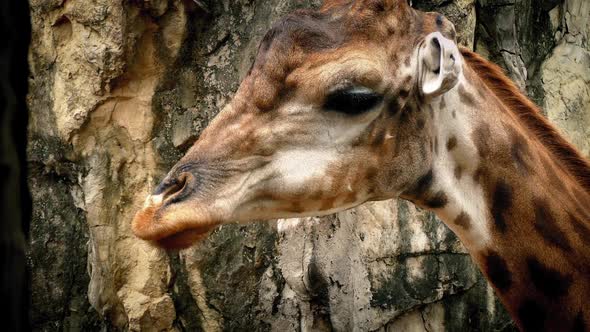 Giraffe Chewing Food