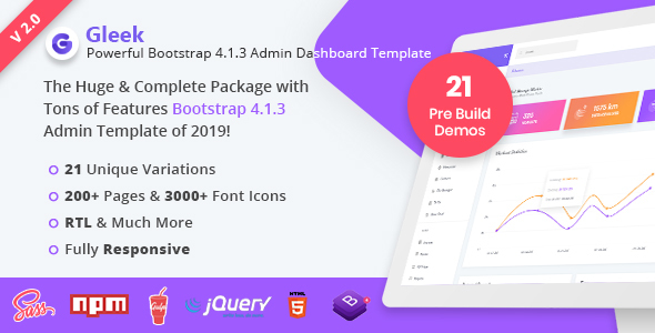 Gleek | Powerful Bootstrap 4 Admin Dashboard Template