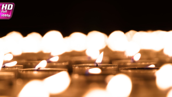 Hot Air Oover The Field Of Candles