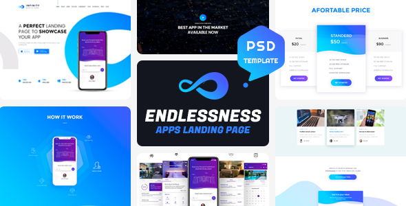 Endlessness - App Showcasing Psd Template