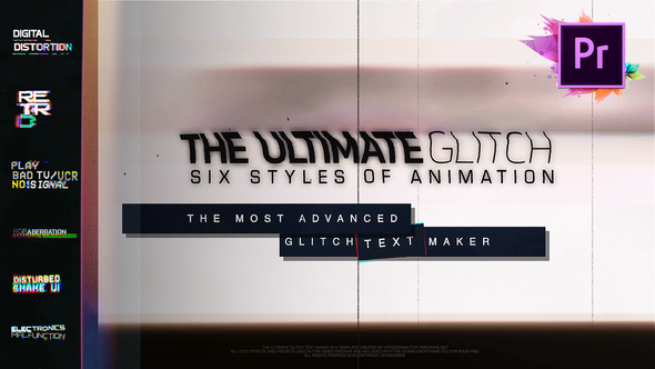 70 Glitch Title Animation Presets Pack | Glitch Text Maker For Premiere Pro | MOGRT