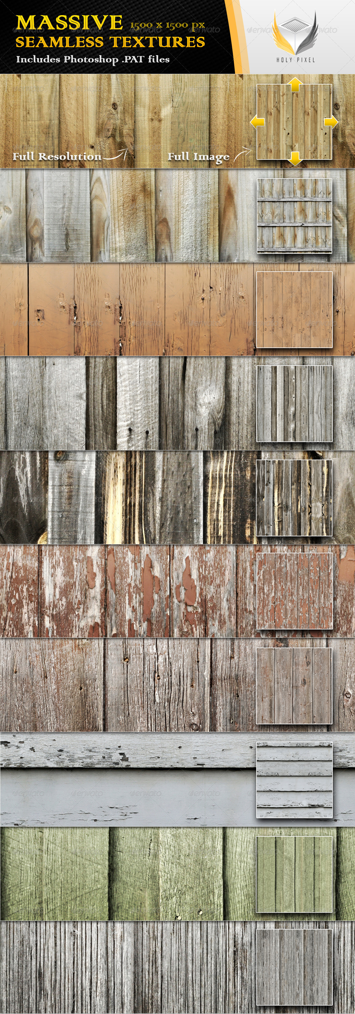 10 Seamless Wooden Fence Textures