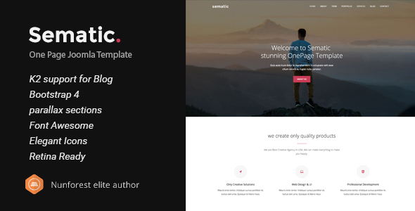 Sematic - One Page Joomla Template